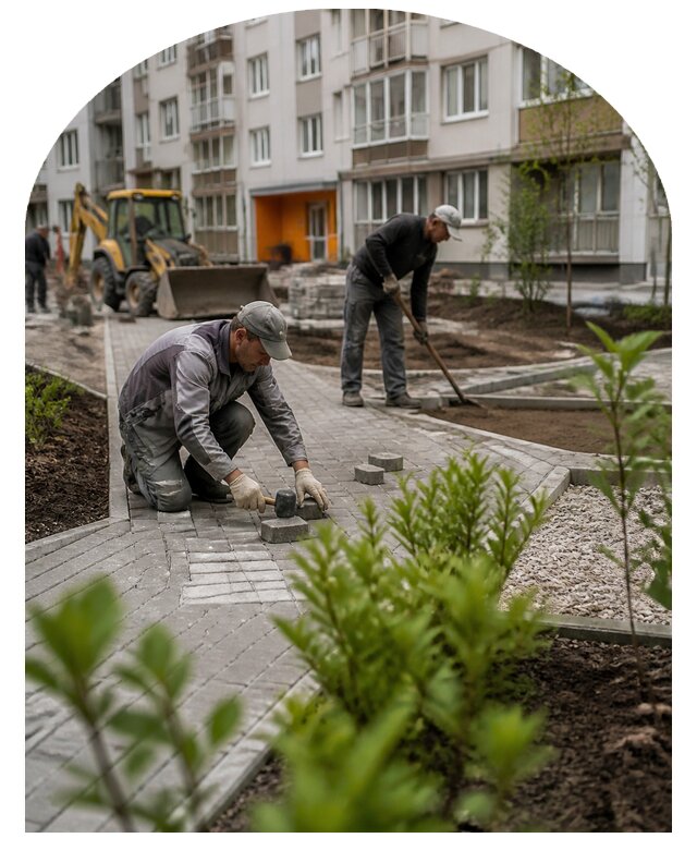 Благоустройство двора многоквартирного дома в Алексине